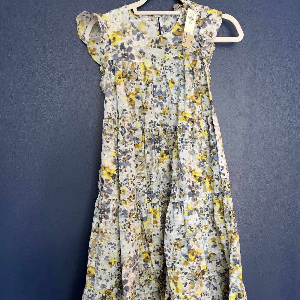 Banana Republic Long Floral Sleeveless Dress XXS Petite